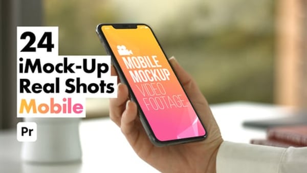 iMock-Up Real Mobile for Premiere Pro - Realistic Smartphone Screen Presentation Mockup Template