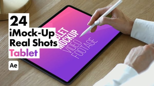 iMock-Up Real Tablet - Photorealistic Tablet Screen Presentation Mockup Template