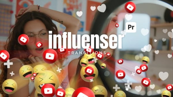 Influencer Particle Transitions for Premiere Pro - 12 Dynamic Social Media Transitions