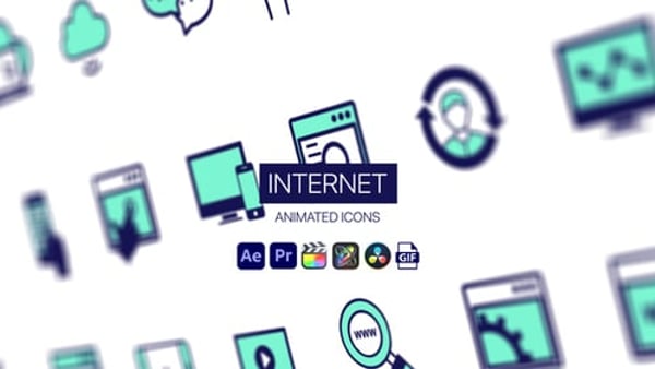 Internet Animated Icons - Web Technology Motion Icons Animation Pack