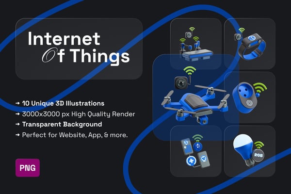 Internet of Things 3D Icon Pack