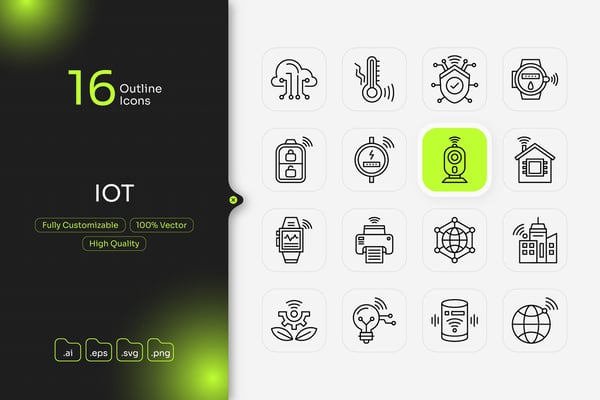 Internet of Things Outline Icon Set