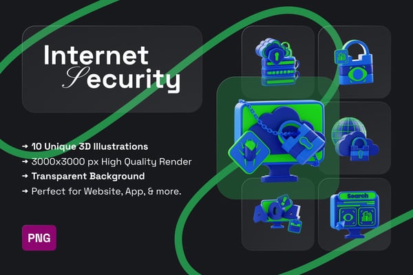 Internet Security 3D Icon Pack