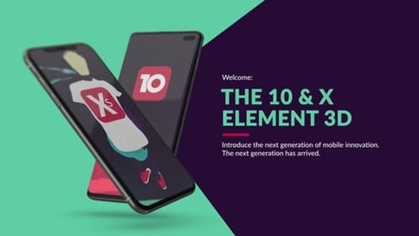 iOS & Android App Promo Mockup for Element 3D – 72 Scenes per Device