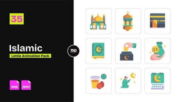 Islamic Icons Pack | After Effects & Lottie Animation