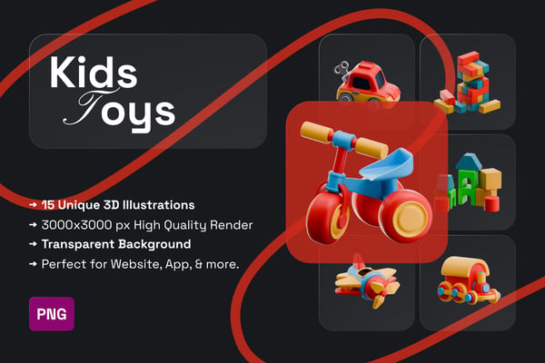 Kids Toys 3D Icon Pack