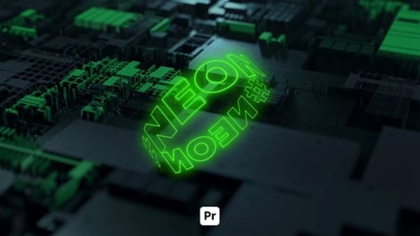 Kinetic Neon Typography 1 for Premiere Pro - Glowing Text Animation Template
