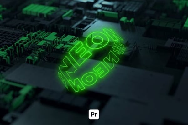 Kinetic Neon Typography 1 for Premiere Pro - Glowing Text Animation Template