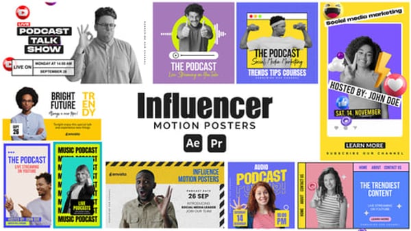 Kinetic Poster Intros for After Effects & Premiere Pro | Influencer Motion Posters