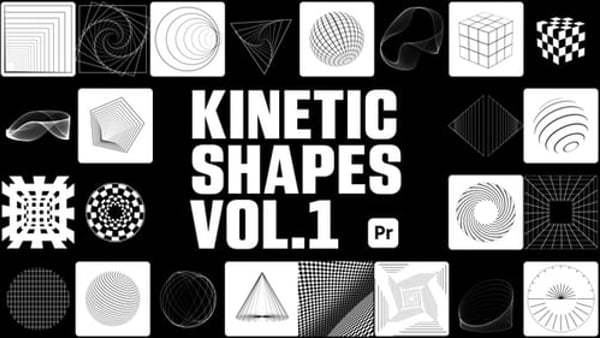 Kinetic Shapes 1 for Premiere Pro - Dynamic Geometric Motion Graphics Animation Template