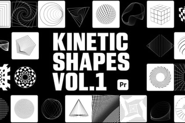 Kinetic Shapes 1 for Premiere Pro - Dynamic Geometric Motion Graphics Animation Template