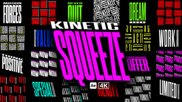 Kinetic Squeeze Titles - Dynamic Elastic Typography Animation Template