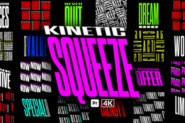 Kinetic Squeeze Titles for Premiere Pro - Dynamic Elastic Typography Animation Template