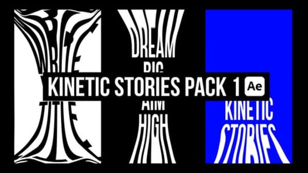 Kinetic Stories Pack 1 - Vertical Social Media Motion Graphics Template Pack
