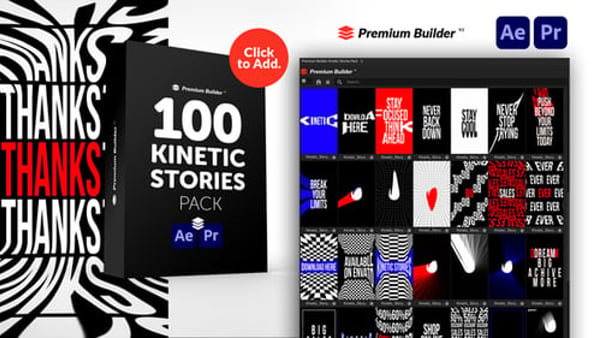 Kinetic Stories Pack - Vertical Social Media Motion Graphics Template Collection