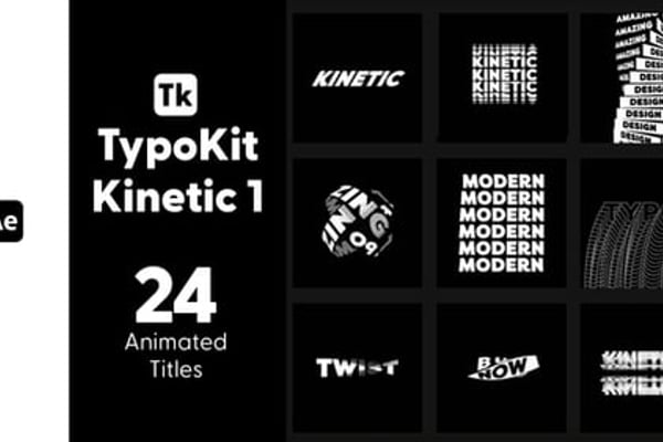 Kinetic Typography V1 for After Effects - Dynamic Text Animation Motion Typography Pack