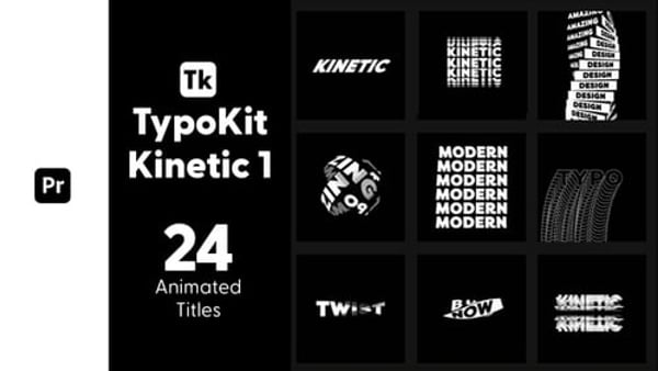 Kinetic Typography V1 for Premiere Pro - Dynamic Text Animation Motion Typography Pack