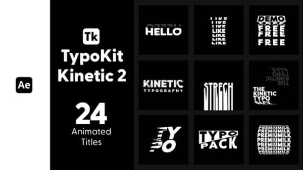 Kinetic Typography V2 for After Effects - Dynamic Text Animation Motion Typography Pack