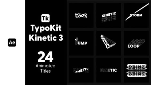 Kinetic Typography V3 for After Effects - Dynamic Text Animation Motion Typography Pack