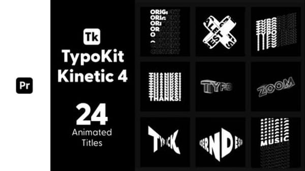 Kinetic Typography V4 for Premiere Pro - Dynamic Text Animation Motion Typography Pack