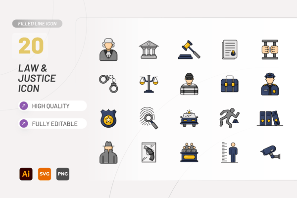 Law Filled Line Icon