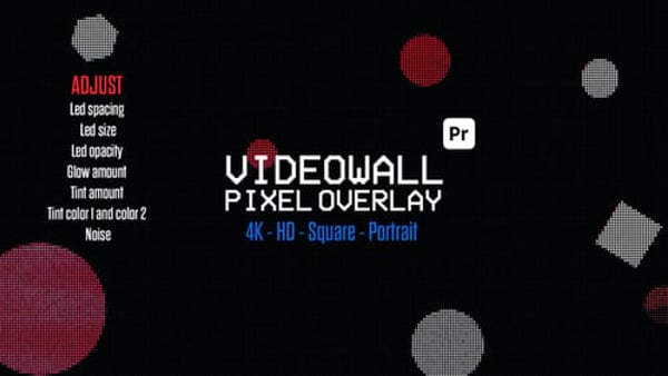 LED Wall Pixel Overlay for Premiere Pro | Realistic Video Wall & Digital Screen Texture