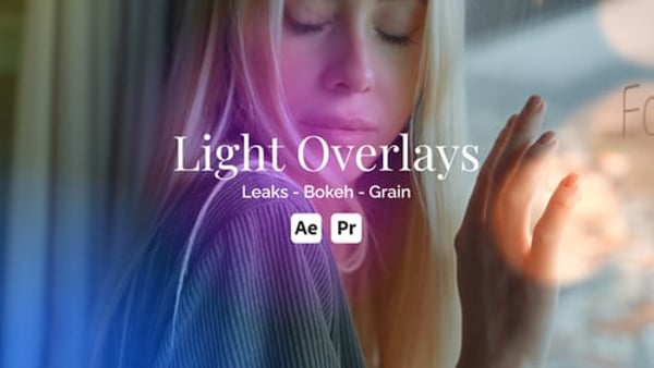 Light Leak Bokeh Overlays for After Effects & Premiere Pro | 4K/HD MOGRT