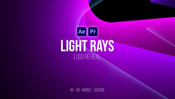 Light Rays Logo Reveal - Cinematic Light Beam Logo Animation Template