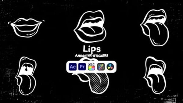 Lips Animated Stickers - Fun Kiss Emoji Social Media Animation Pack
