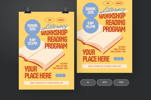 Literacy Workshop Reading Program Flyer