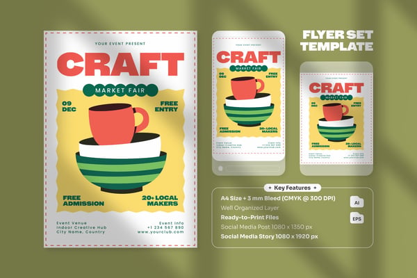 Local Craft Market - Flyer Set