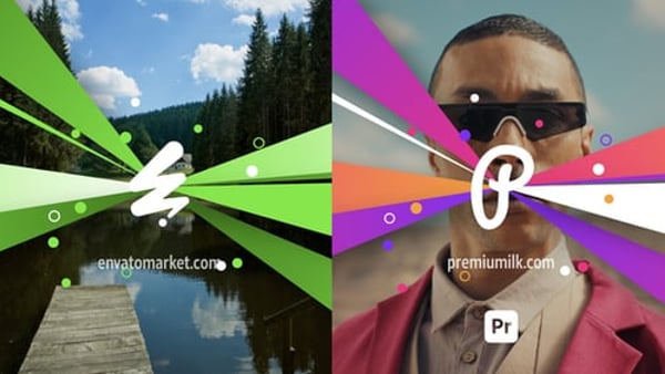 Logo Color Rays for Premiere Pro - Vibrant Light Beam Brand Reveal Animation Template