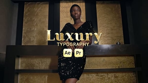 Luxury Golden Glow Typography Titles for After Effects and Premiere Pro