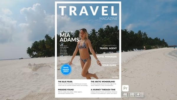 Magazine Overlays for Premiere Pro - Fashion Editorial Print Texture Motion Effects Pack