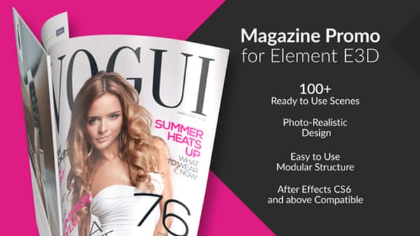 Magazine Promo for Element 3D – 100+ Modular Publication Showcase Scenes