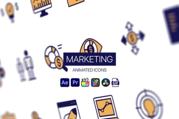 Marketing Animated Icons - Digital Marketing Motion Icons Animation Pack