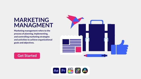 Marketing Management Design Concept - Modern Business Strategy Presentation Animation Template
