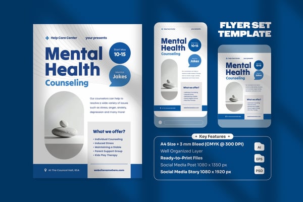 Mental Health Counseling - Flyer Set