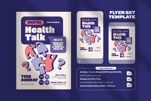 Mental Health Talk - Flyer Set