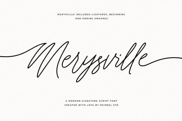 Merysville Modern Signature Font