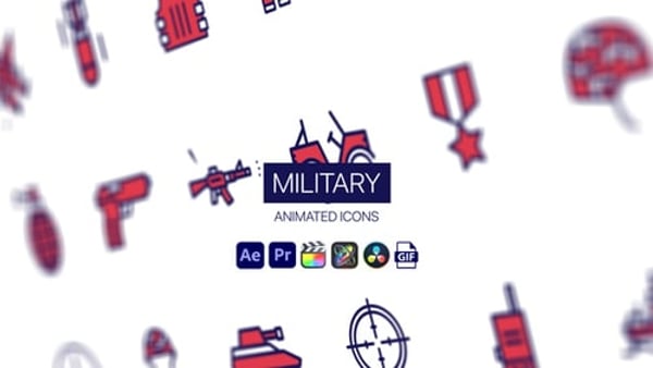 Military Animated Icons - Army Defense Motion Icons Animation Pack