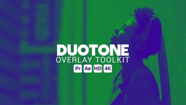 Minimal Duotone Overlay Toolkit for After Effects & Premiere Pro MOGRT – 12 Effects