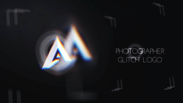 Minimal Photographer Glitch Logo Intro Reveal