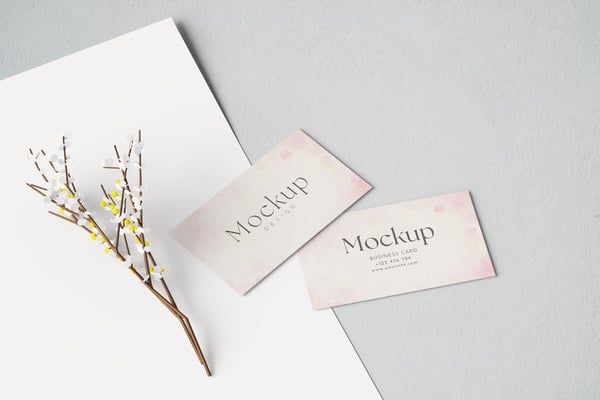Minimalist Flower Business Card Mockup
