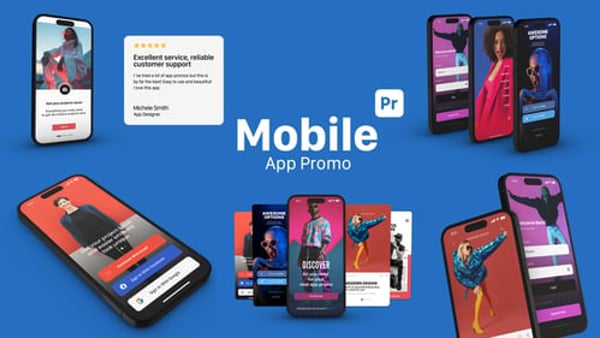 Mobile App Promo for After Effects & Premiere Pro | Smartphone Mockups