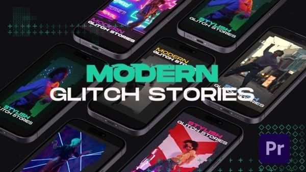 Free Modern Glitch Stories Mogrt