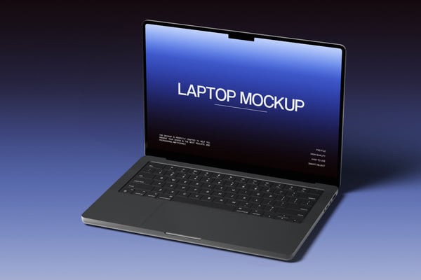 Modern Laptop Mockup On A Gradient Background