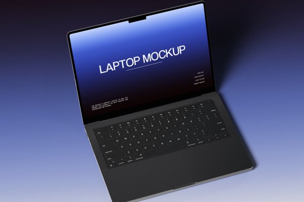Modern Laptop Mockup On A Gradient Background