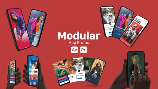 Modular App Promo Mockup for After Effects & Premiere Pro – Smartphone & Tablet