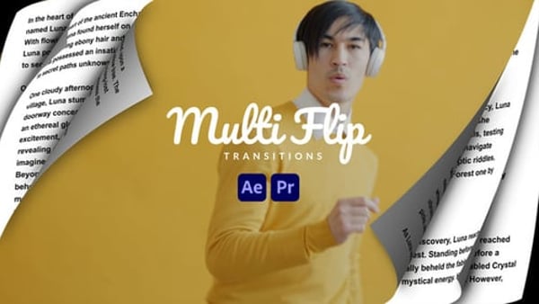 Multi Page Turn Transitions for Premiere Pro – Realistic Book & Magazine MOGRT